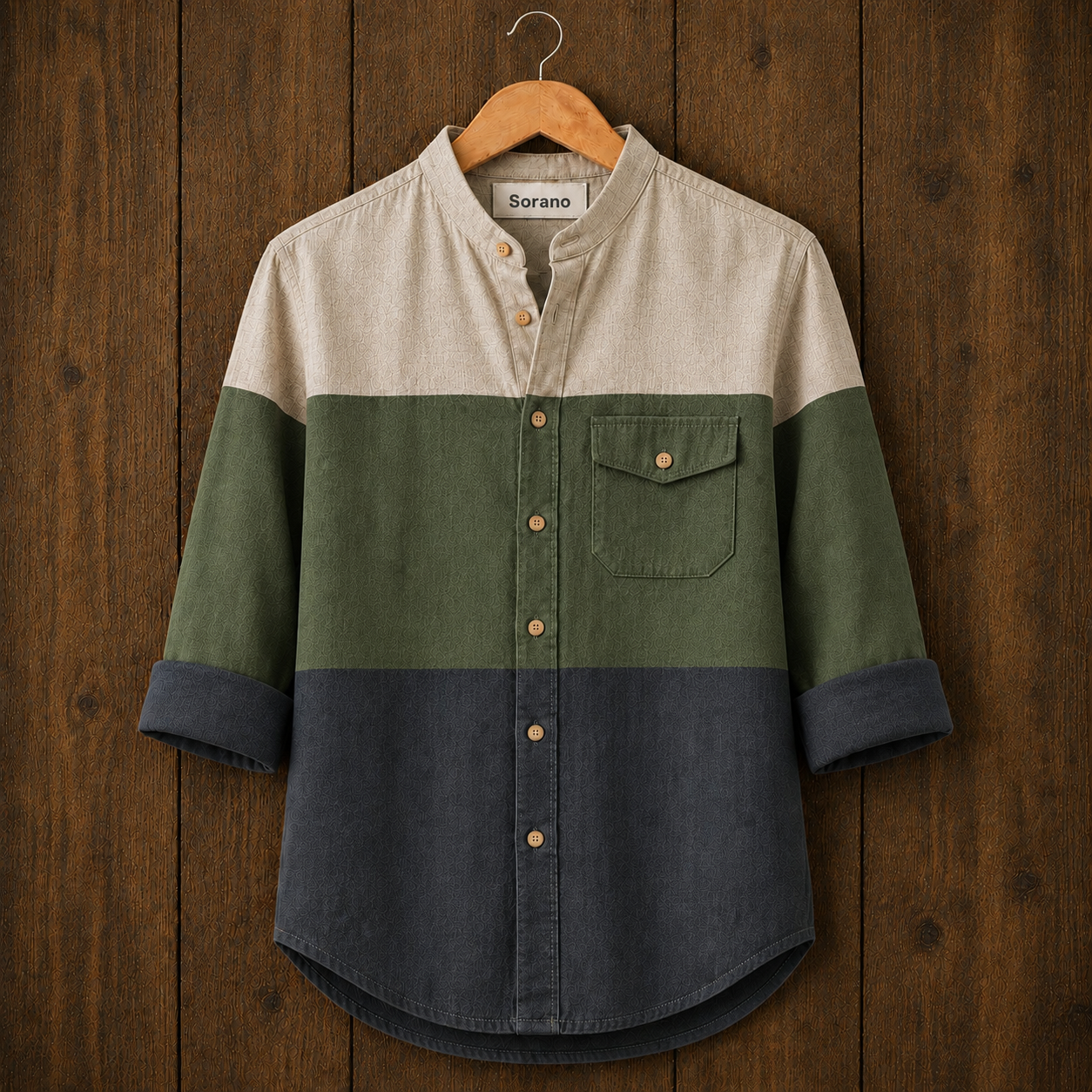 Mens Button Up Cotton Full Sleeve Shirt TTMBUS378 - Multi Color