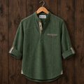 Mens Short Cotton Full Sleeve Shirt TTMSK141 - Green