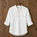 Mens Short Cotton Full Sleeve Kurta TTMSK119 - White