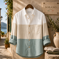 Palermo Mens Button Up Panel Italian Cotton Rich Shirt SORMS9