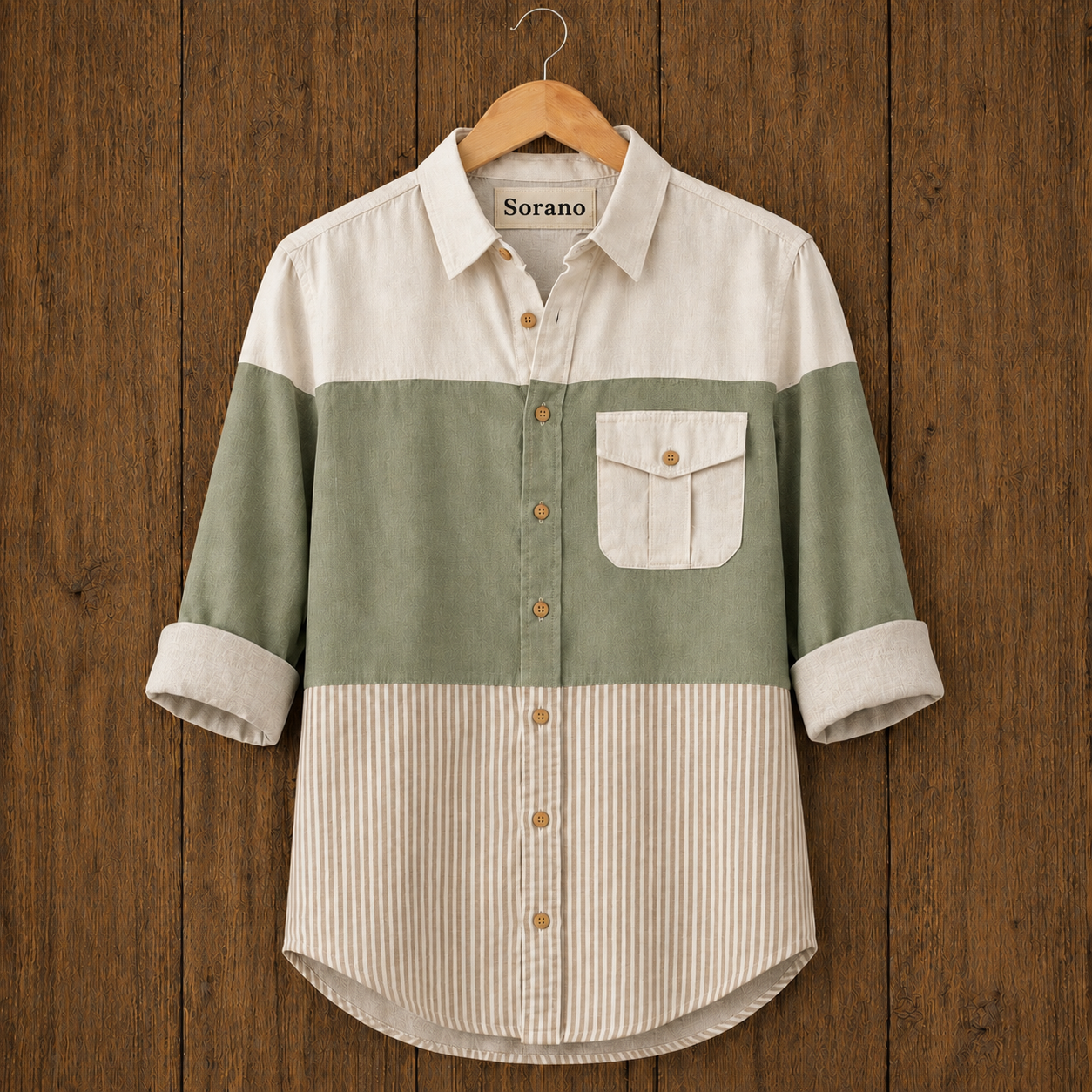Mens Button Up Cotton Full Sleeve Shirt TTMBUS482 - Multi Color