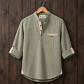 Mens Short Cotton Full Sleeve Shirt TTMSK125 - Green
