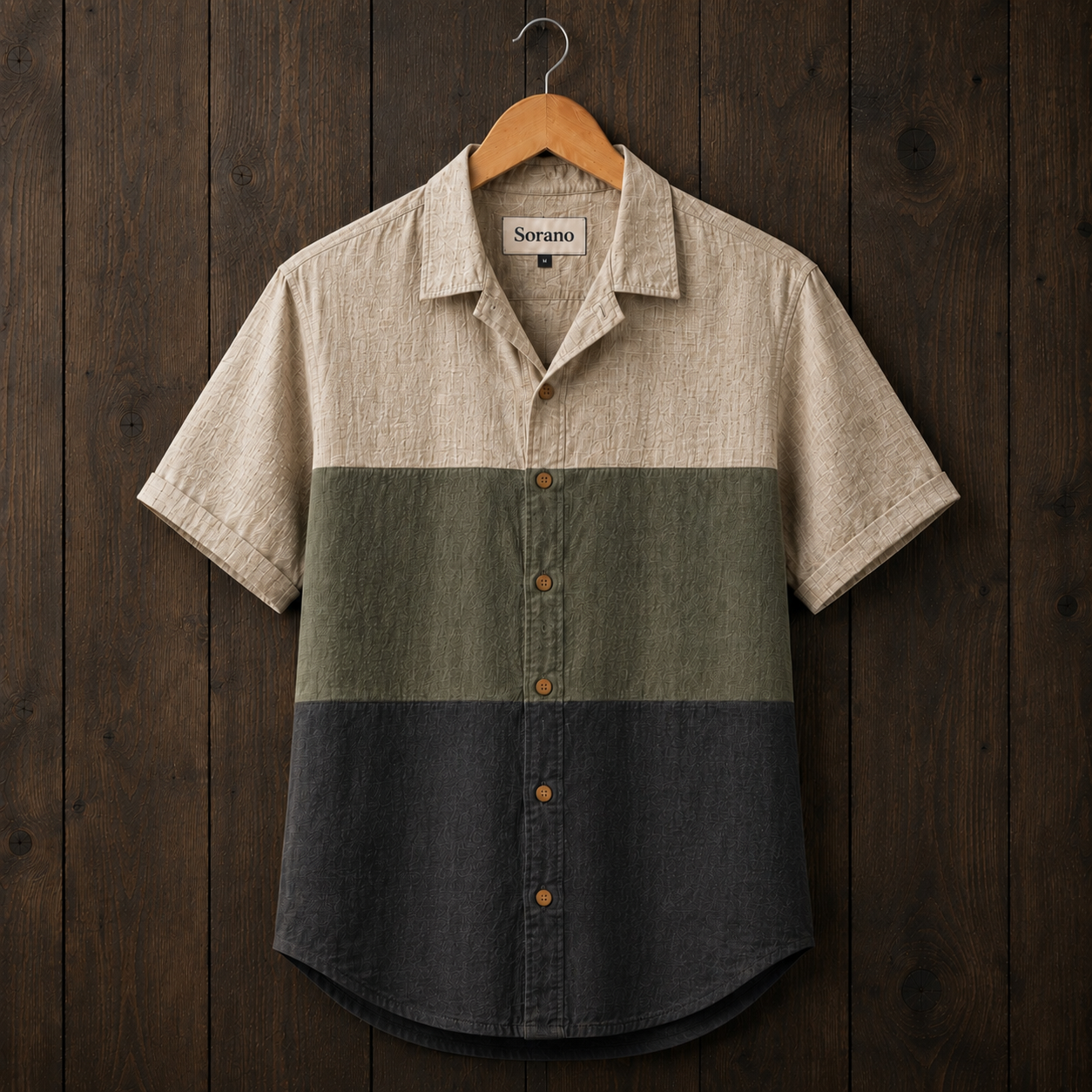 Mens Button Up Cotton Half Sleeve Shirt TTMBUS463 - Multi Color