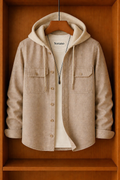 Mens Hooded Button Full Sleeve Shirt TTMHFSS1