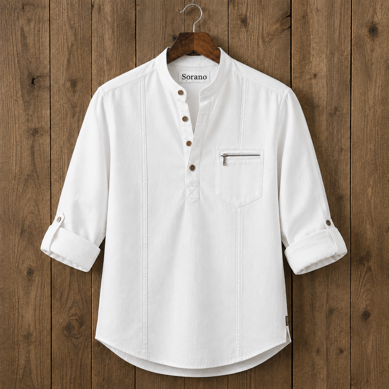 Mens Short Cotton Full Sleeve Kurta TTMSK111 - White