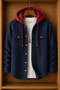 Mens Hooded Button Full Sleeve Shirt TTMHFSS2