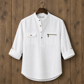 Mens Short Cotton Full Sleeve Shirt TTMSK120 - White