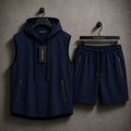 Mens Sleeveless Hooded T-Shirt and Shorts Set - FAMTSS3