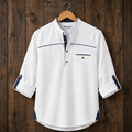 Mens Short Cotton Full Sleeve Shirt TTMSK157 - White