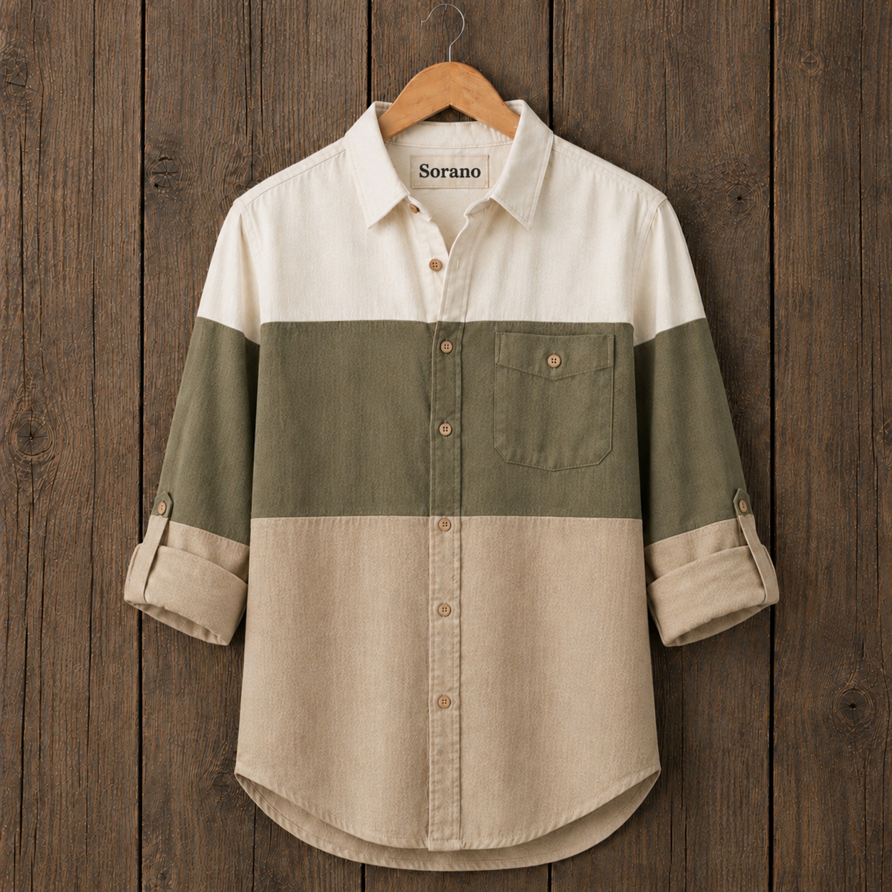 Mens Button Up Cotton Full Sleeve Shirt TTMBUS484 - Multi Color